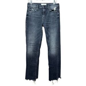 NWOT Mother Superior The Proper Straight Leg Frayed Bottom Denim Jeans Women's